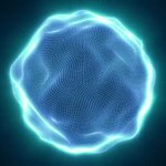 Noise blue Particle sphere with rays