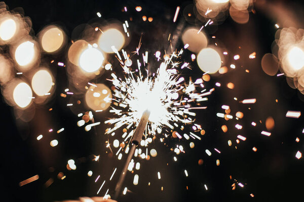 Firework Sparks Holiday Party Celebration — Stock Photo, Image