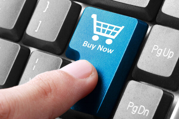 Buy now button on the keyboard — Stock Photo, Image