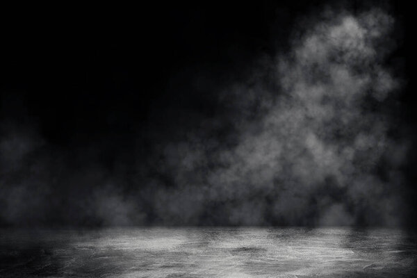 Empty Space Studio Dark Room Spot Lighting White Smoke Black — Stock Photo, Image