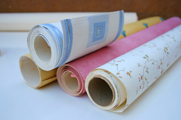 Rolls of wallpaper. — Stock Photo, Image